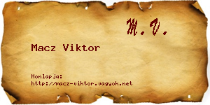 Macz Viktor névjegykártya